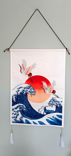 Japanese fabric wall hanging - japanese,