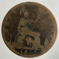 1877 Victoria Half-Penny Coin