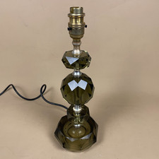 Smoked Black Cut Glass Lamp