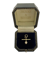 Diamond 9ct Gold T Bar and Heart Charm Pendant Gold Heart Pendant with T Bar