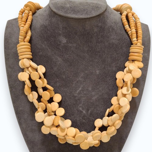 Chunky wooden disc - chunky, necklace