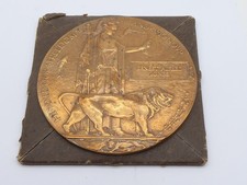 WW1 DEATH PLAQUE PENNY ERNEST ALFRED JONES IN CASE
