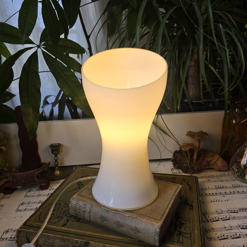 Vintage table lamp milk glass - vintage,
