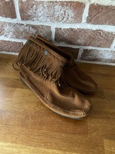 Ladies Minnetonka Fringed Ankle Boots Uk Size 8.5