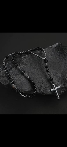 Rose mary beads cross necklace - mary,