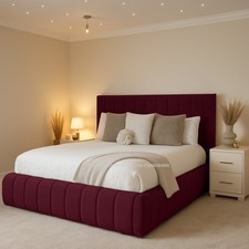 Ottoman Bed Frame Plush Velvet Upholstered Gas Lift Storage Double & King Bed