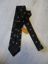 DRAKES MICHAEL DRAKE ARCHIVE COLLECTION BLACK & WHITE  SILK TIE HAND MADE NEW