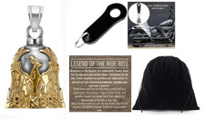 Gold Biker Phoenix  RIDE BELL 4 Harley Motorcycles Bagger Custom Softail Lucky