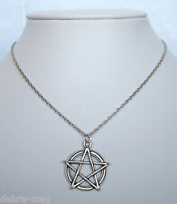 Pentagram Star Pendant 18" Chain Necklace - Wiccan Pagan Gothic Pentacle