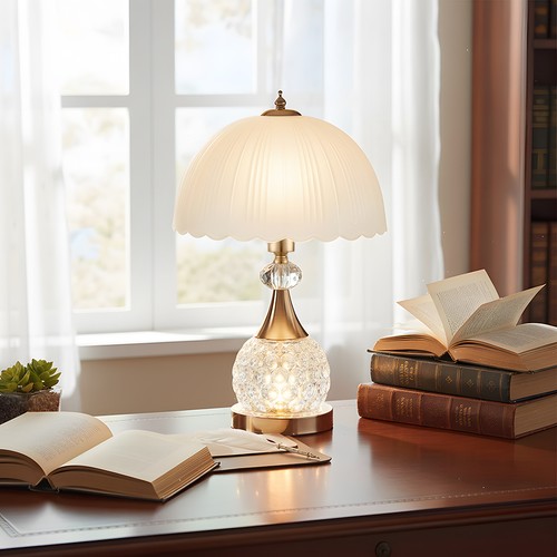 Luxury crystal table lamp with - luxury,