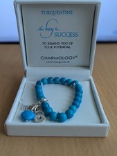 Key to success faux turquoise bracelet