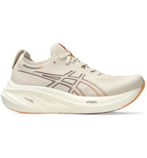 Asics UK 5 Gel-Nimbus 26 Women's Oatmeal/ Faded Orange Running Trainers New