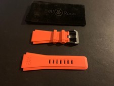 Bell & Ross BR-03 24mm Orange Rubber Watch Strap And Clasp New 