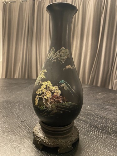 Vintage foochow lacquer vase - lacquer,