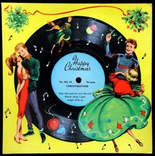 Happy Christmas Vintage Flexi disc 7" Single record card 78 rpm Christmastime