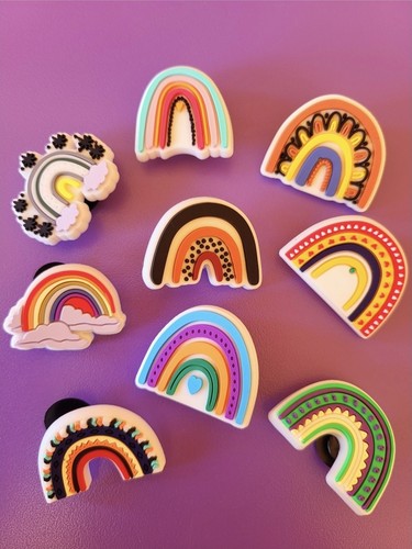 Rainbow shoe charms - ,