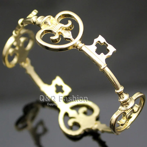 Vintage skeleton key bracelet - vintage,