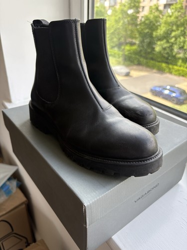 Vagabond black leather chelsea - black,
