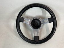 Mountney Black Leather 3 Spoke 13 Ins Steering Wheel Classic Car Fitment