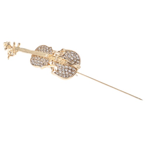 Violin brooch pins rhinestone - ,
