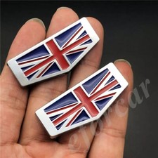 2x 3D Metal Union Jack UK Flag