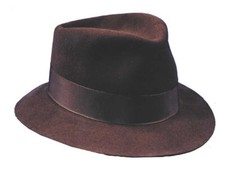 Mens Fedora Hat Brown Adult