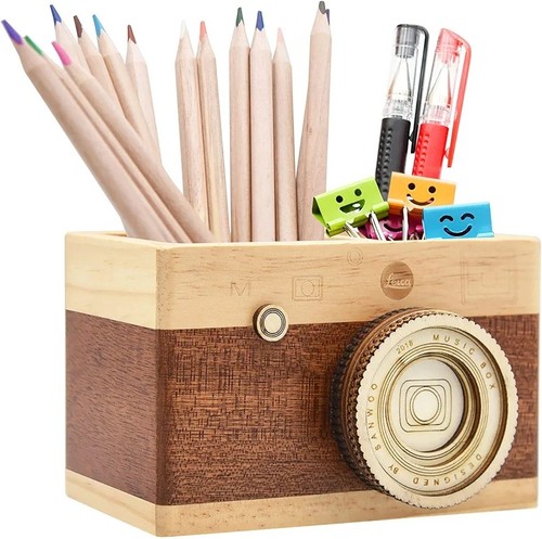 Wooden camera themed desk - camera,