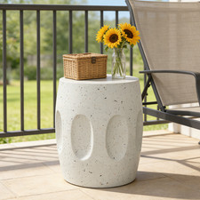 Hammered Terrazzo Stool Side