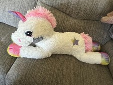 Snuggle Buddies Large Dreamy Unicorn Soft Toy Plush 80cm Rainbow Feet Star