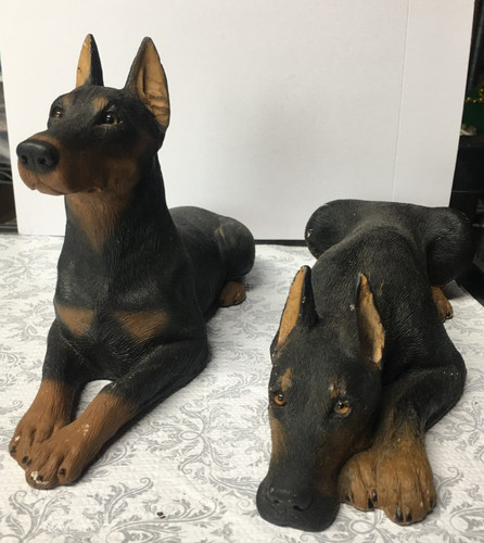 Pair 1985 sandicast - sandicast, doberman