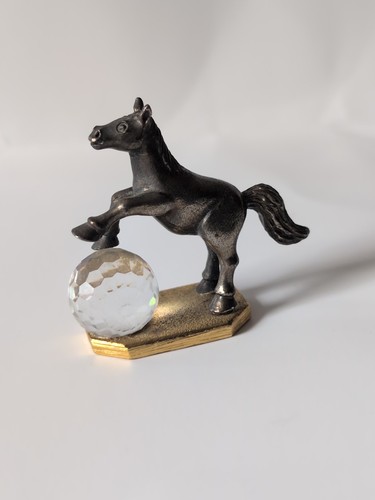 Miniature pewter horse with - miniature,