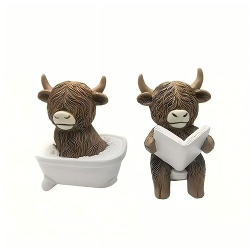 Highland cow statue resin - highland,