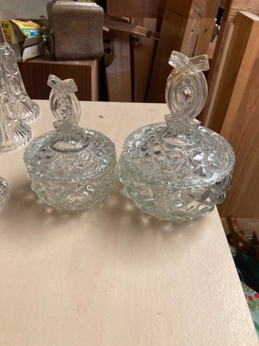 Crystal dressing table pots - dressing,