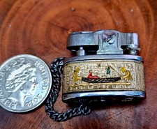 Mini Brother lite Vintage Lighter EGYPTIAN SCENE .boat . Working .fine Detail .