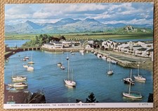Portmadoc Porthmadog Harbour & Moelwyns, Gwynedd, Continental Size Postcard