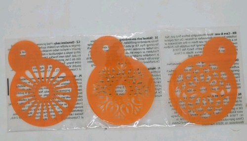 Orange plastic stencils with - stencils,