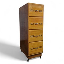 Antique vintage tall chest of 4 drawers - haberdashery shop drawers