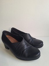 Clarks Artisan Womens Black Leather Court Shoes Size UK4.5