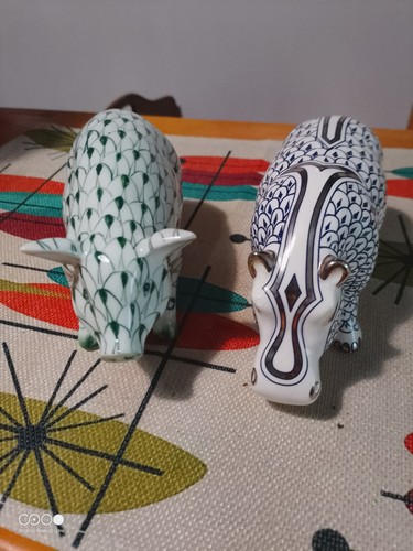 Herend fishnet style hippo - herend, &
