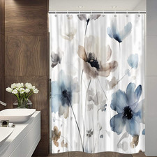 Sanzugh Boho Floral Small Camper RV Shower Curtain for Travel Trailer Bathroom