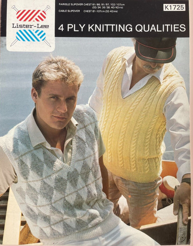 Mens fair isle slipover - , cable