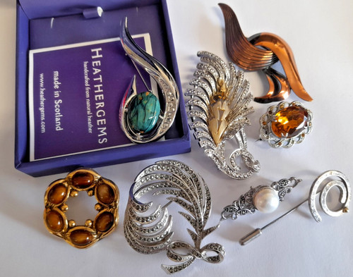 Sterliing silver pearl brooch - sterliing,