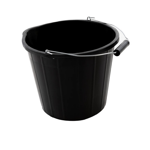 Black bucket plastic - black, 35x25cm
