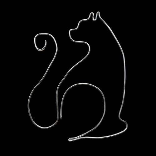 Wire cat wall art - cat,