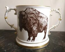 1993 Vintage Buffalo Masonic North Staffs 22ct Gold 2 Handled Cup - Rosewood