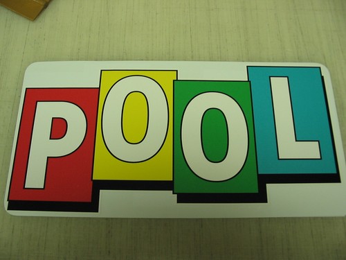Pool sign metel vintage table - vintage,