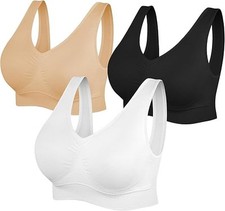 SIMIYA Plus Size Comfort Sports Bra for Women, Padded Sleep Yoga Bralette