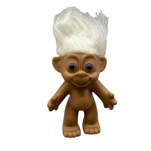 Vintage troll white hair - 6",