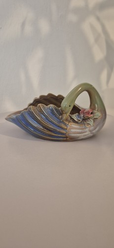 Vintage ceramic swan planter - swan,