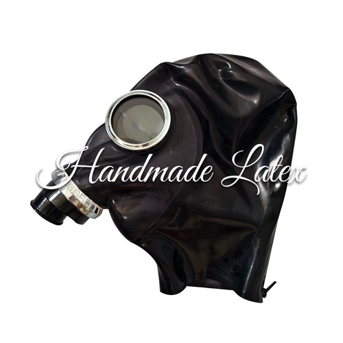 Latex cosplay gas mask full - gas,